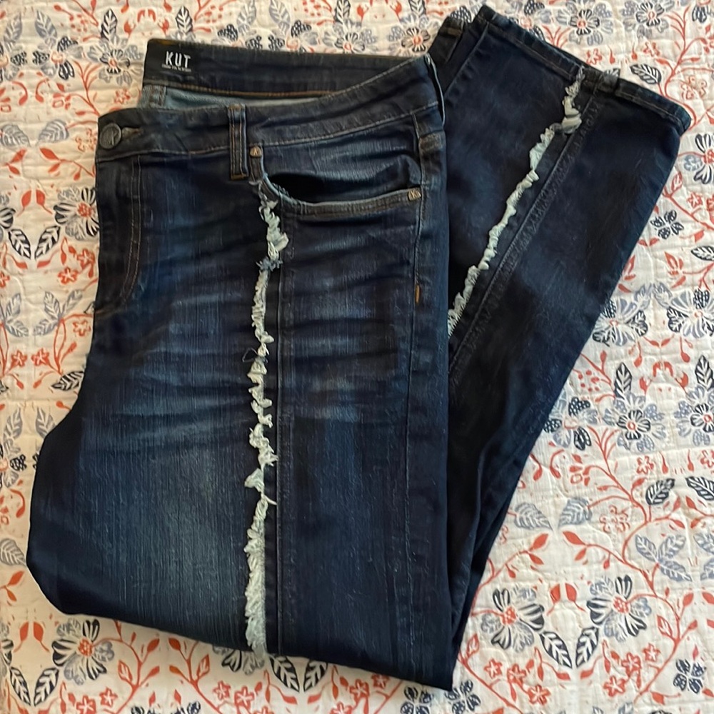 Kut from the Kloth Boyfriend Distressed Reese Jeans Size 14